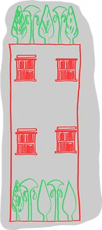 Egyptian house with vigitaion .Egyptian architecture . Egyptian house